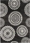 AVERO™ 9'X12' Charcoal Gray Medallion Shag Indoor Area Rug - AVERO™