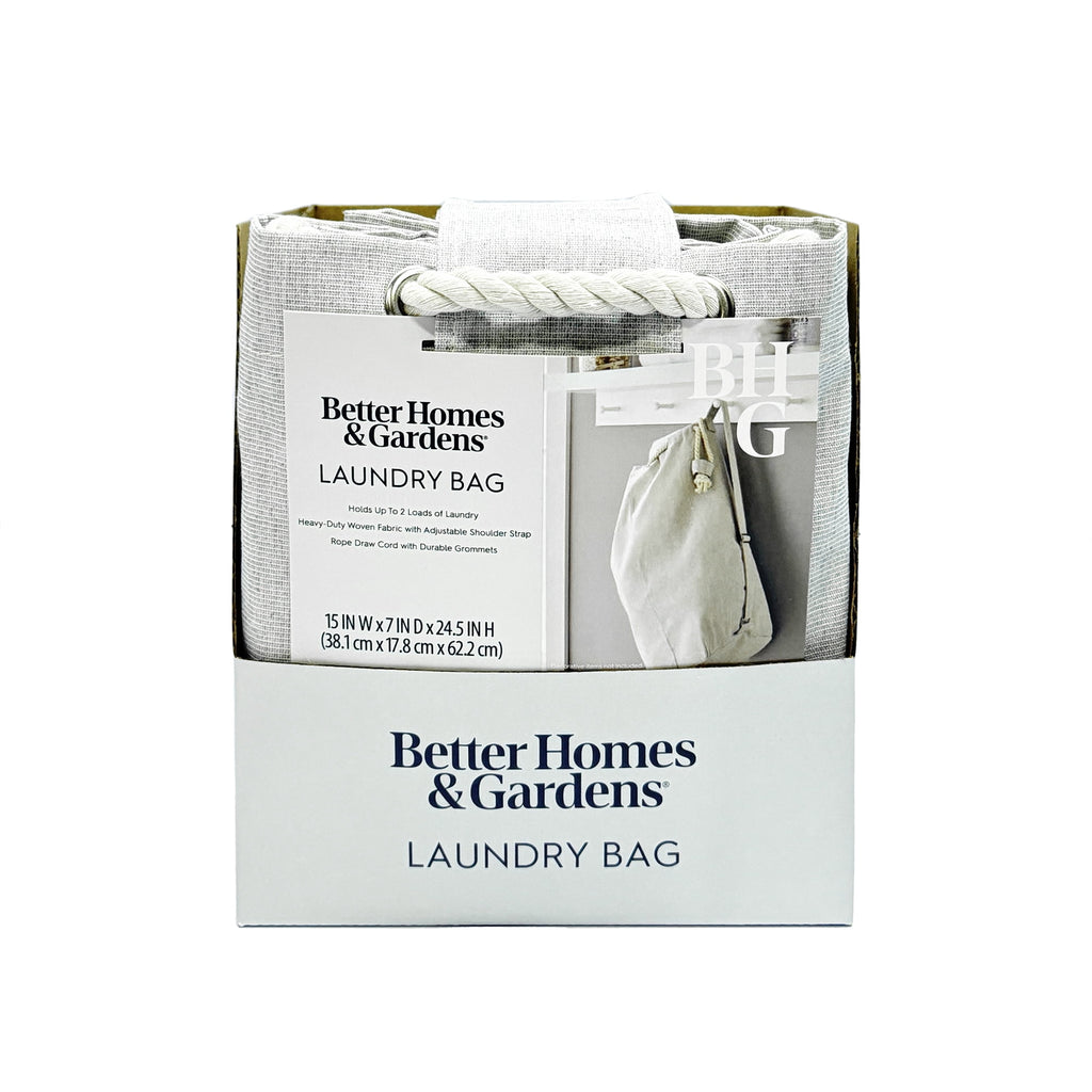 AVERO™ (2 Pack) Better Homes Gardens Polyester and Cotton Canvas Laundry Bag Gray 15 in W x 7 in D x 24.5 in H - AVERO™