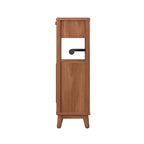 AVERO™ Greyson Slim Bathroom Storage Cabinet with Toilet Paper Holder, Walnut Finish - AVERO™