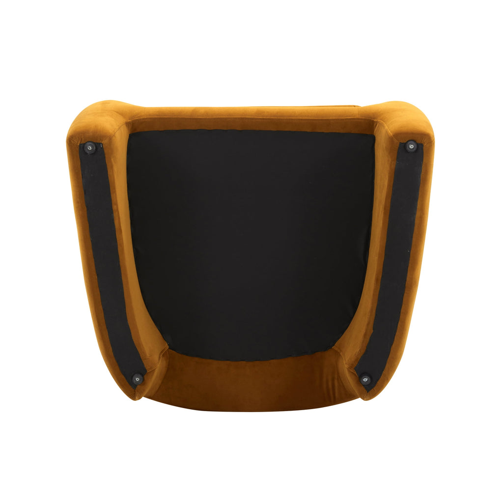 AVERO™ Emerson Curvy Accent Chair, Ochre Velvet - AVERO™