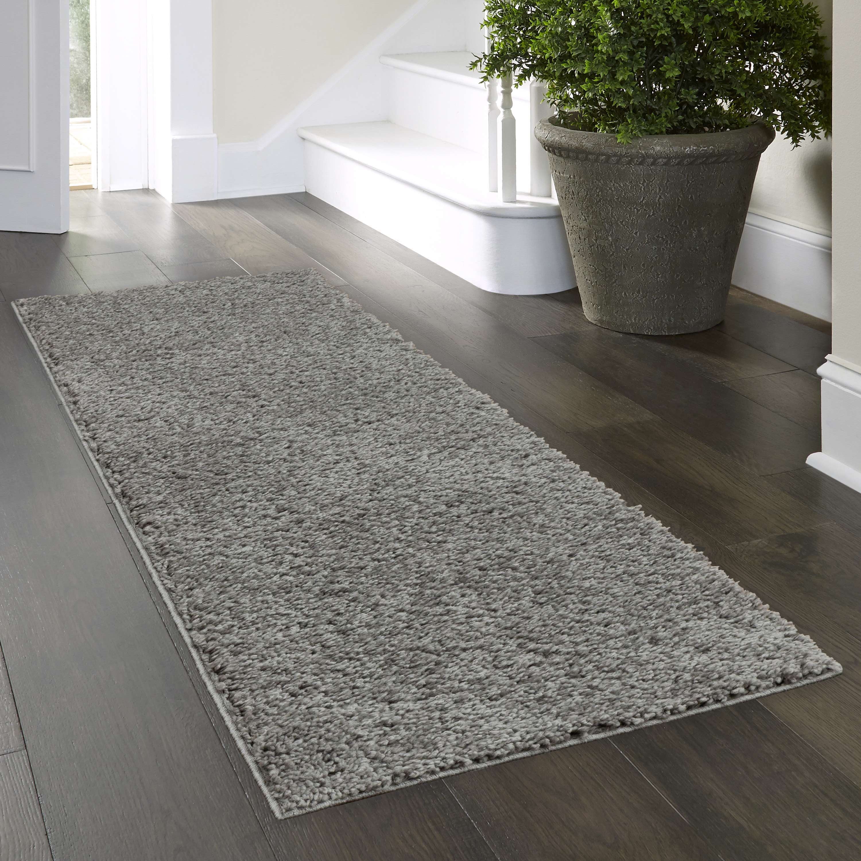 AVERO™ (2 pack) Solid Gray Shag Indoor Runner Rug, 1 ft 9 in x 5 ft - AVERO™