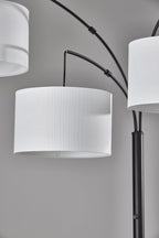 AVERO™ 82 in Matte Black 3-Light Arc Floor Lamp with Adjustable Shades - AVERO™