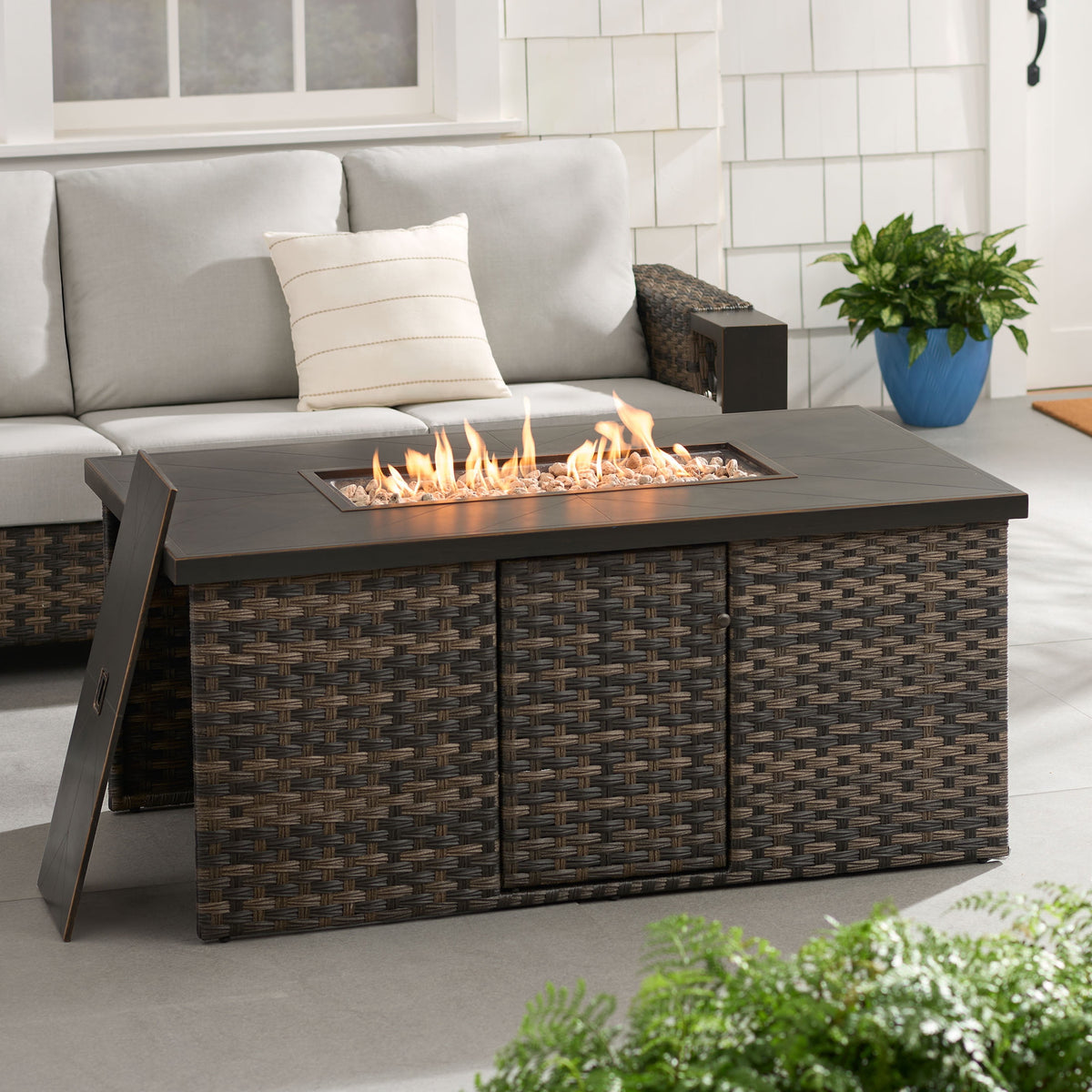 AVERO™ Rockport 4-Piece Outdoor Conversation Set with Firepit Table - AVERO™