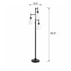 AVERO™ 63.5 in 3 Light Contemporary Black Floor Lamp Clear Glass - AVERO™