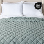 AVERO™ Diamond Gauze Quilt, Sage Green, Full/Queen - AVERO™