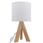 AVERO™ (2 pack) Tripod Table Lamp with Oak Finish and White Shade, 16.75 in H, One Size - AVERO™