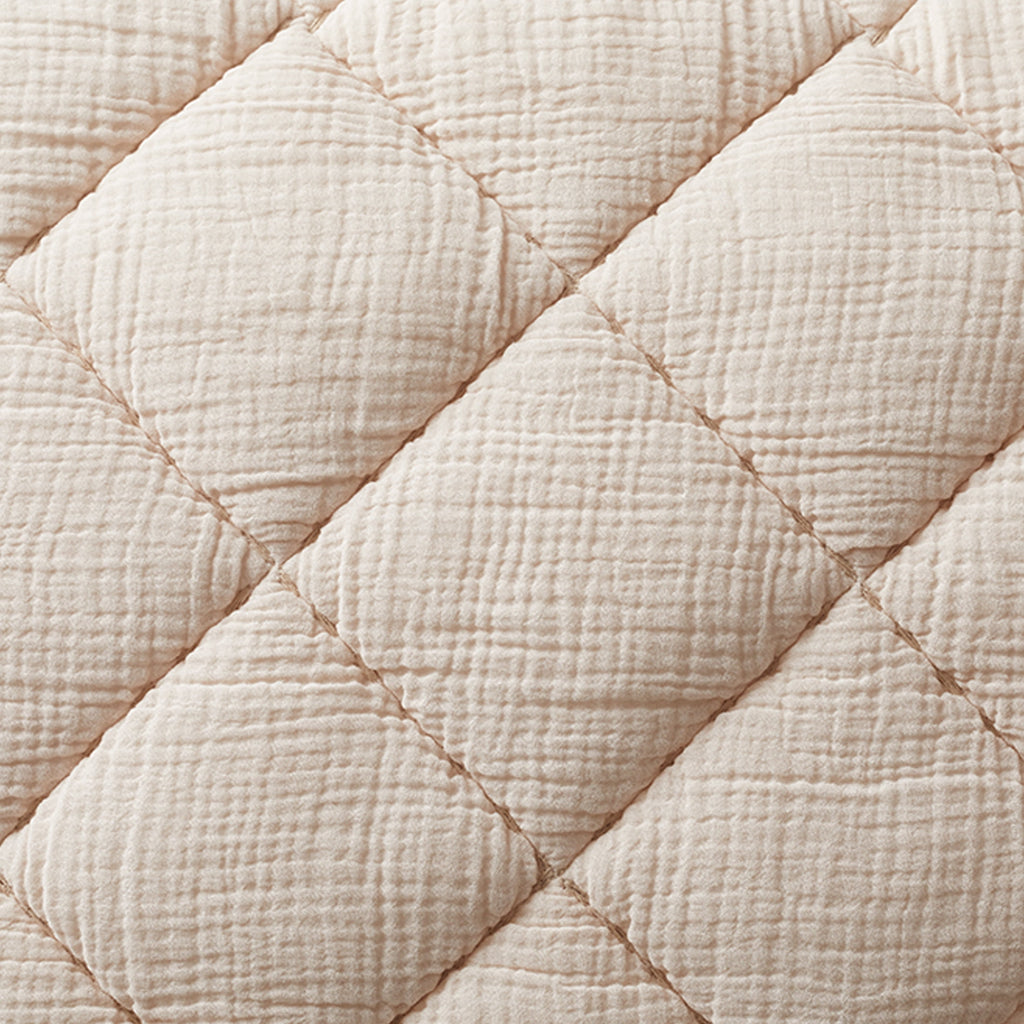 AVERO™ Papyrus Beige Diamond Cotton Gauze Quilt, King - Breathable Cotton Bedding - AVERO™