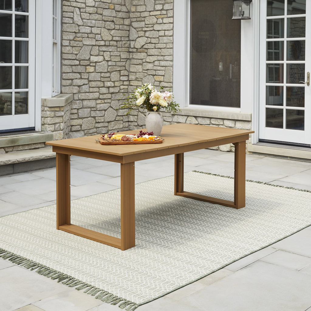 AVERO™ Ezra 7-Piece Outdoor HDPE Dining Set, Teak - AVERO™