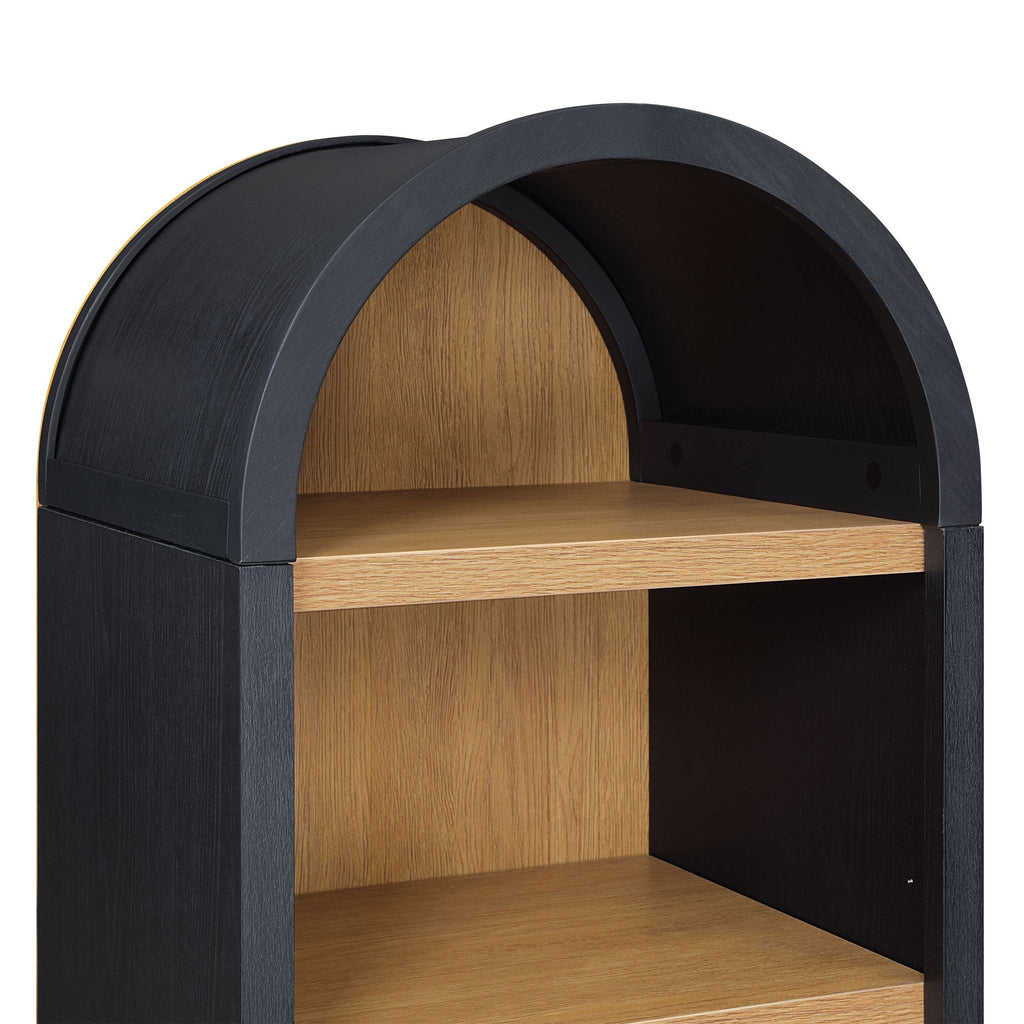 AVERO™ Juliet Narrow Arch Bookcase, Rich Black and Light Honey - AVERO™