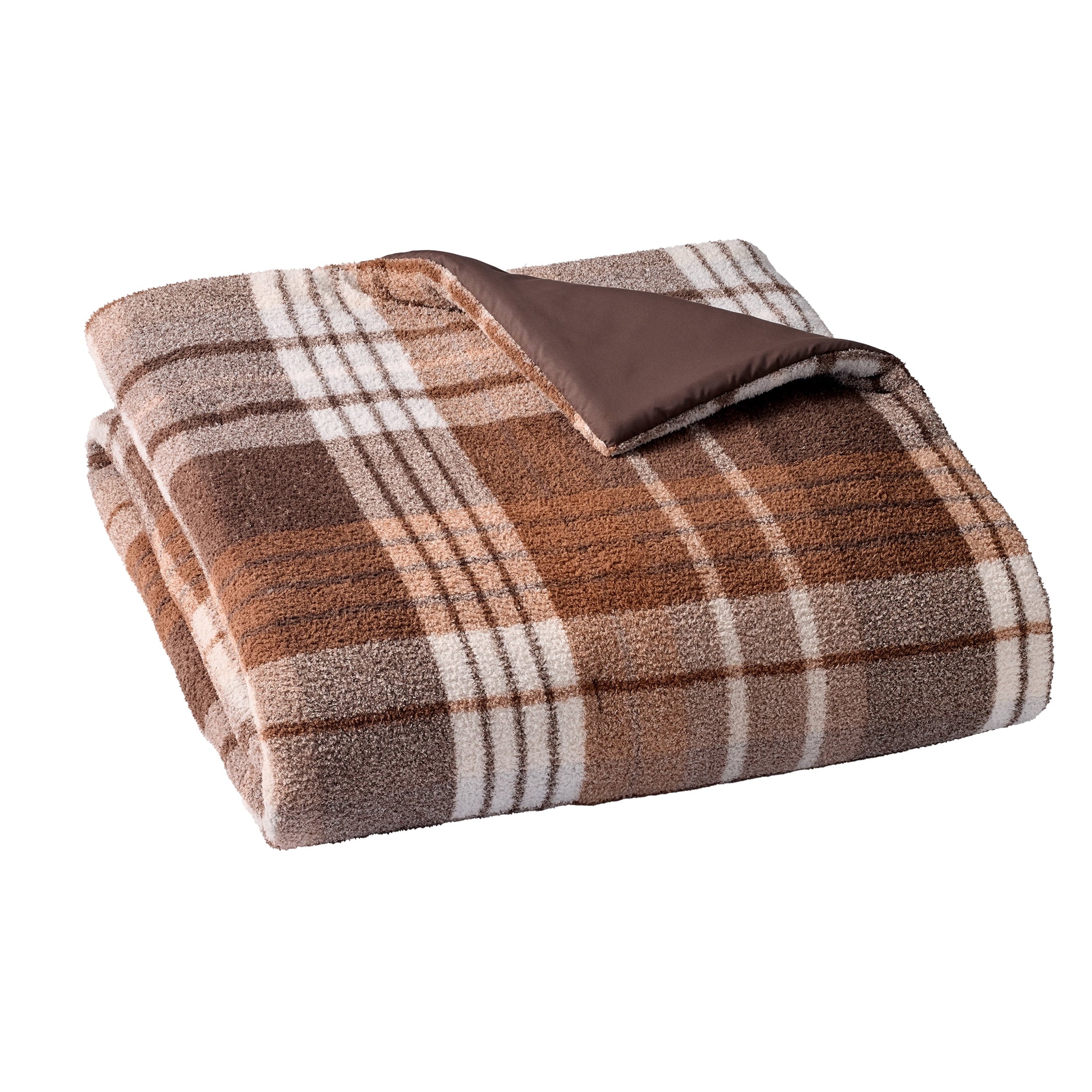 AVERO™ 3-Piece Brown Plaid Cozy Knit Comforter Set, King - AVERO™