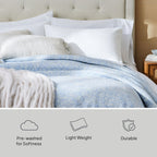 AVERO™ Floral Matelass Quilt, King, Blue Bedding - AVERO™