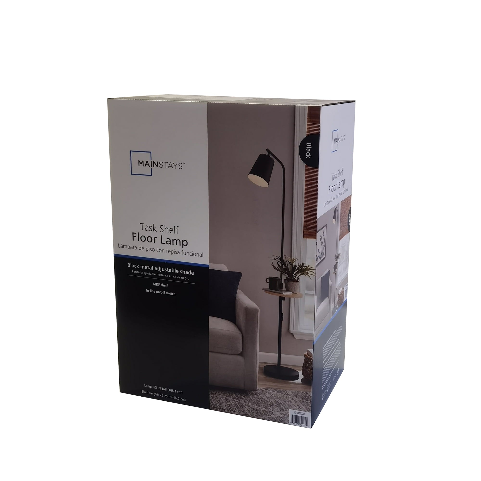 AVERO™ 65" Modern Adjustable Head Matte Black Floor Lamp with Black Conical - AVERO™