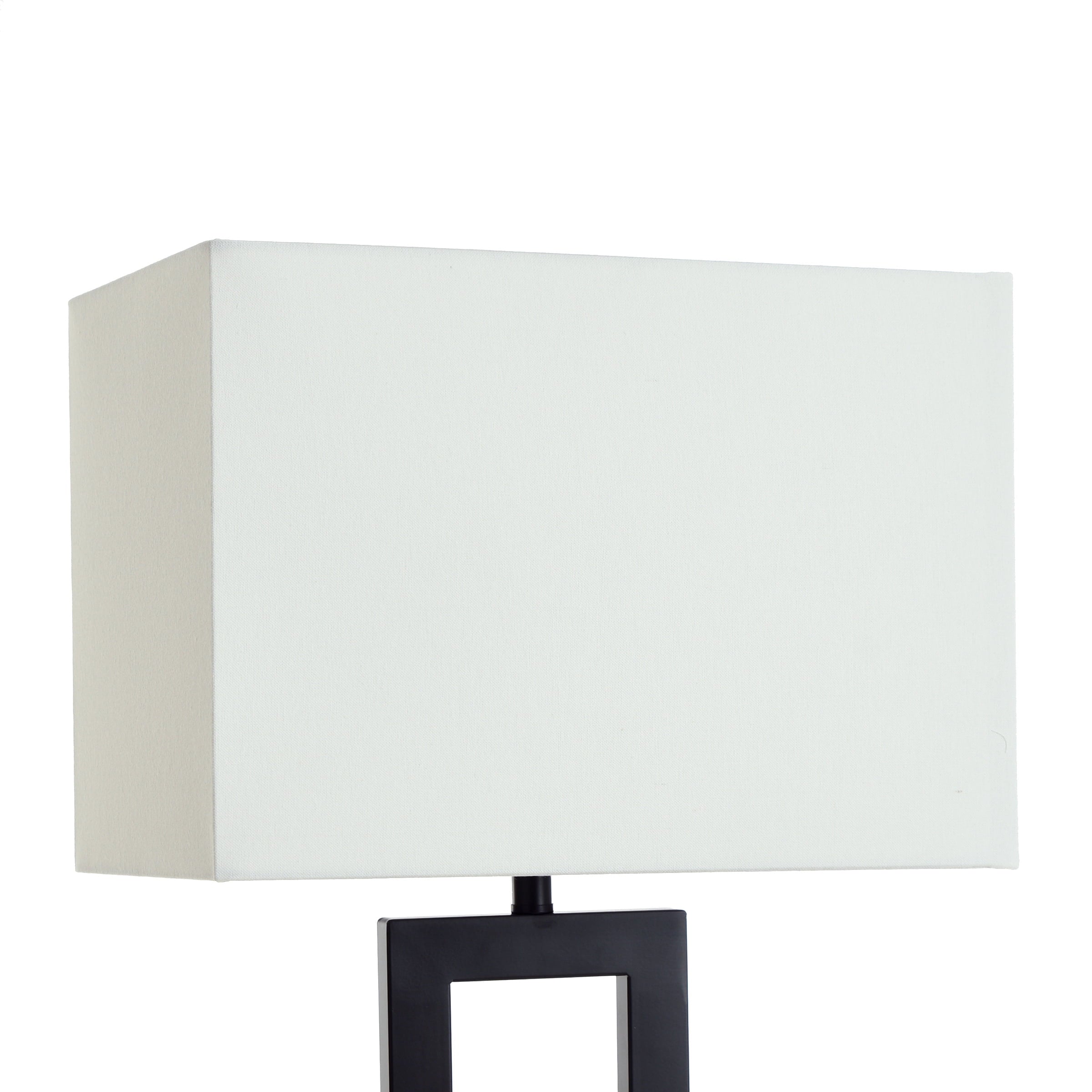 AVERO™ 18 in Metal Windowpane Table Lamp, Black Finish with Faux Wood Base - AVERO™
