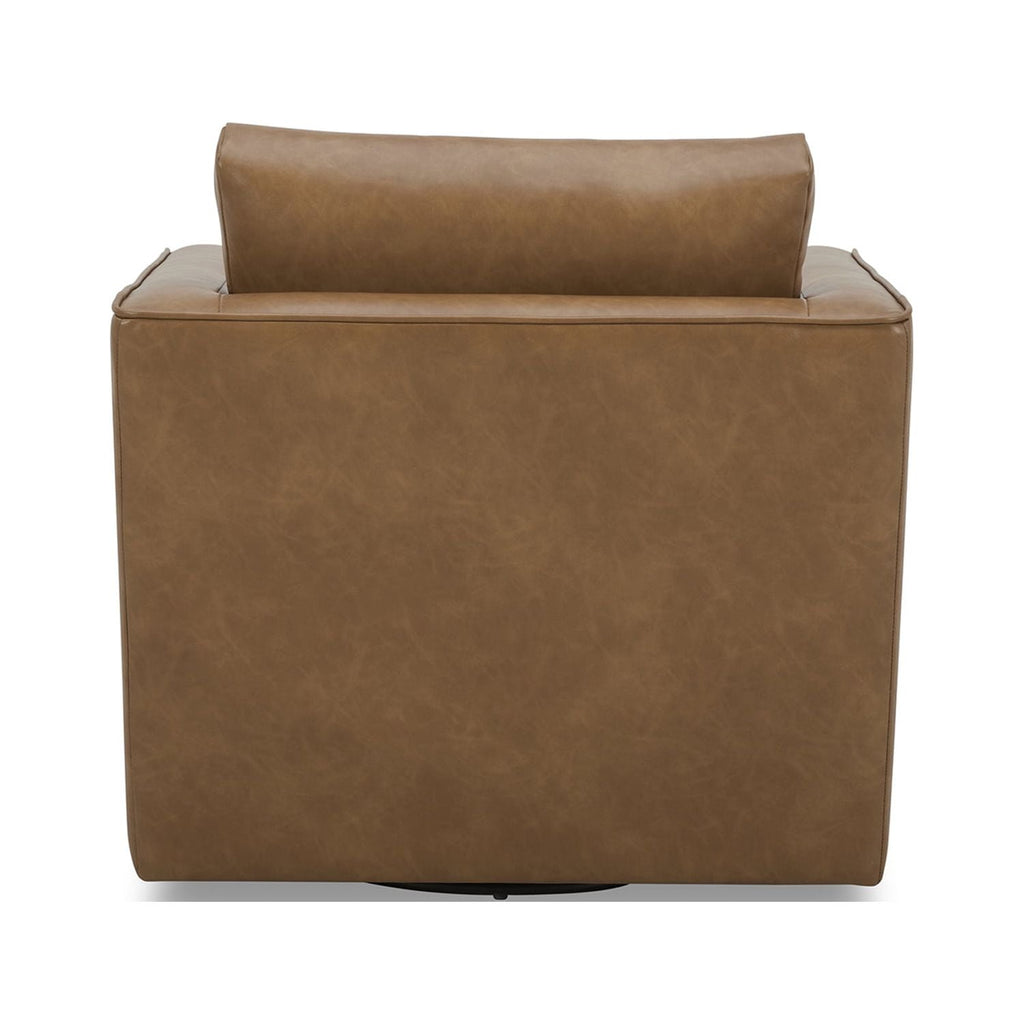 AVERO™ Steele Swivel Accent Chair, Camel Faux Leather - AVERO™