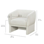 AVERO™ Beautiful Small Space Accent Chair , Beige and White Linen - AVERO™
