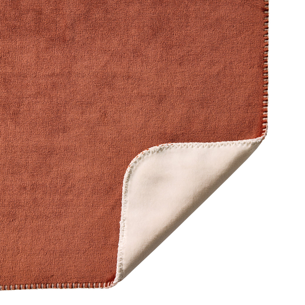 AVERO™ Luxury Velvet Plush Bonded Blanket, Dual Layer, Rust Front Beige Back, 90"x96" - AVERO™