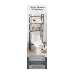 AVERO™ Jace 3-Shelf over-the-Toilet Storage Shelf with Black Frame and Oak Shelves - AVERO™