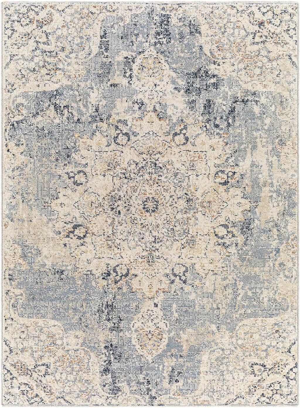 AVERO™ Abstract with Fringe 5'2" x 7' Area Rug for Living Room Bedroom Ivory - AVERO™