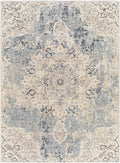 AVERO™ Abstract with Fringe 5'2" x 7' Area Rug for Living Room Bedroom Ivory - AVERO™
