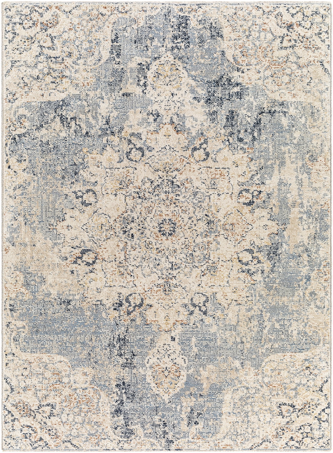 AVERO™ Abstract with Fringe 5'2" x 7' Area Rug for Living Room Bedroom Ivory - AVERO™