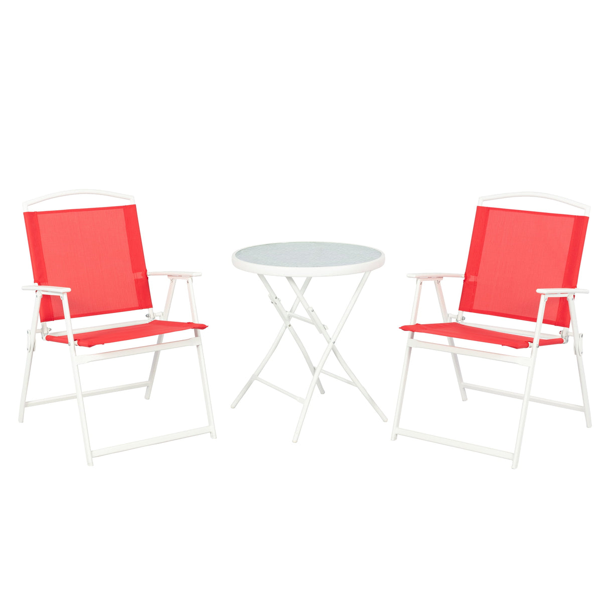 AVERO™ Albany Lane 3-Piece Outdoor Bistro Set, Red/White - AVERO™