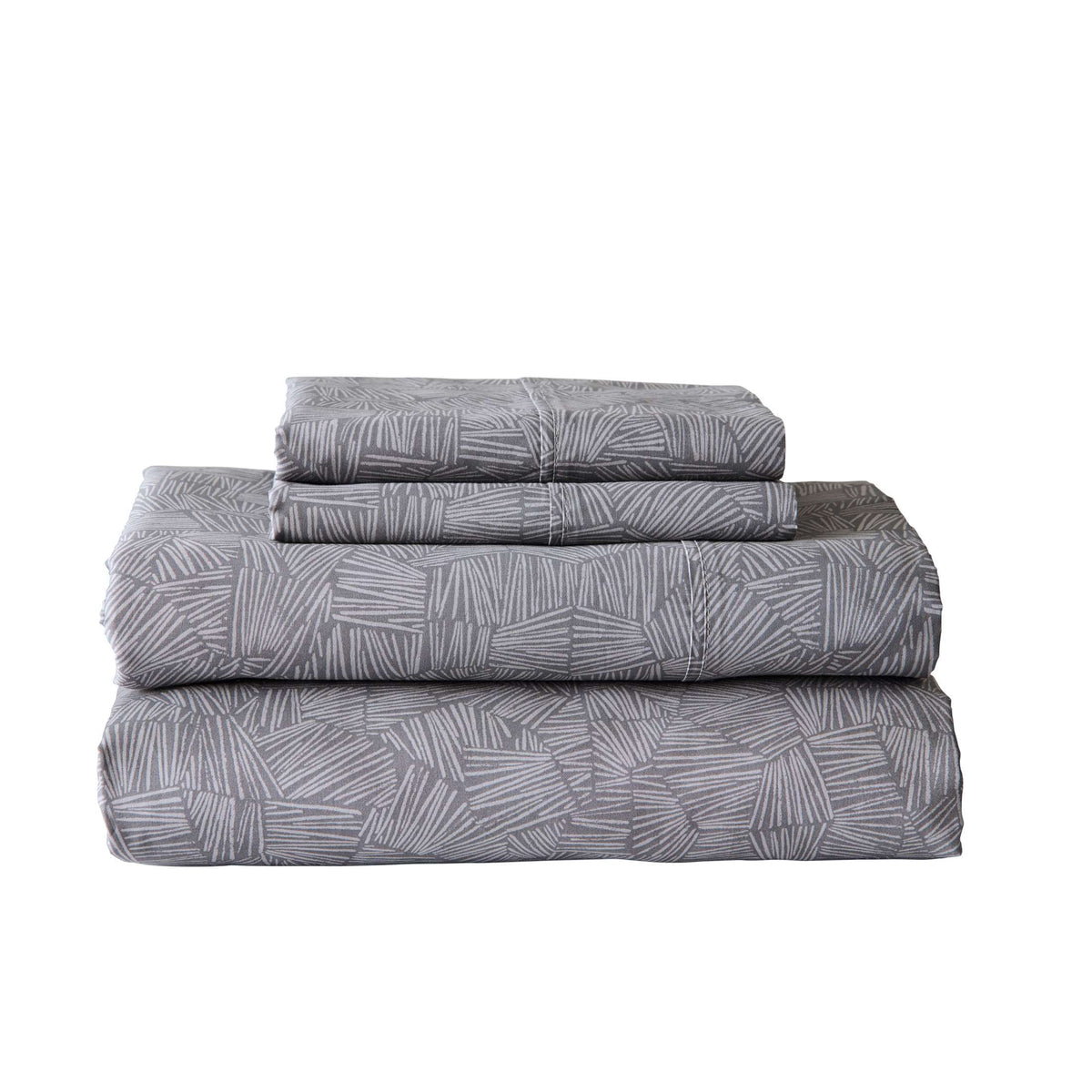 AVERO™ Cool & Crisp 300 Thread Count Cotton Percale Bed Sheet Set, Ziggy Geo Print Gray, Twin - AVERO™