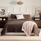 AVERO™ 3-Piece Brown Plaid Cozy Knit Comforter Set, King