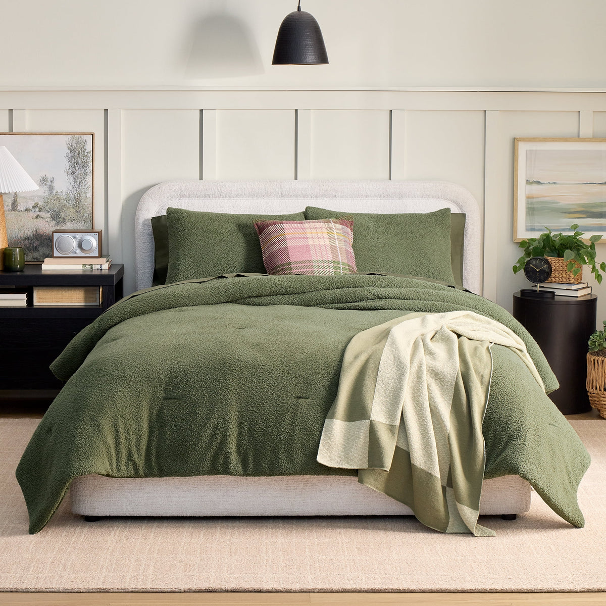 AVERO™ 3-Piece Brown Plaid Cozy Knit Comforter Set, King