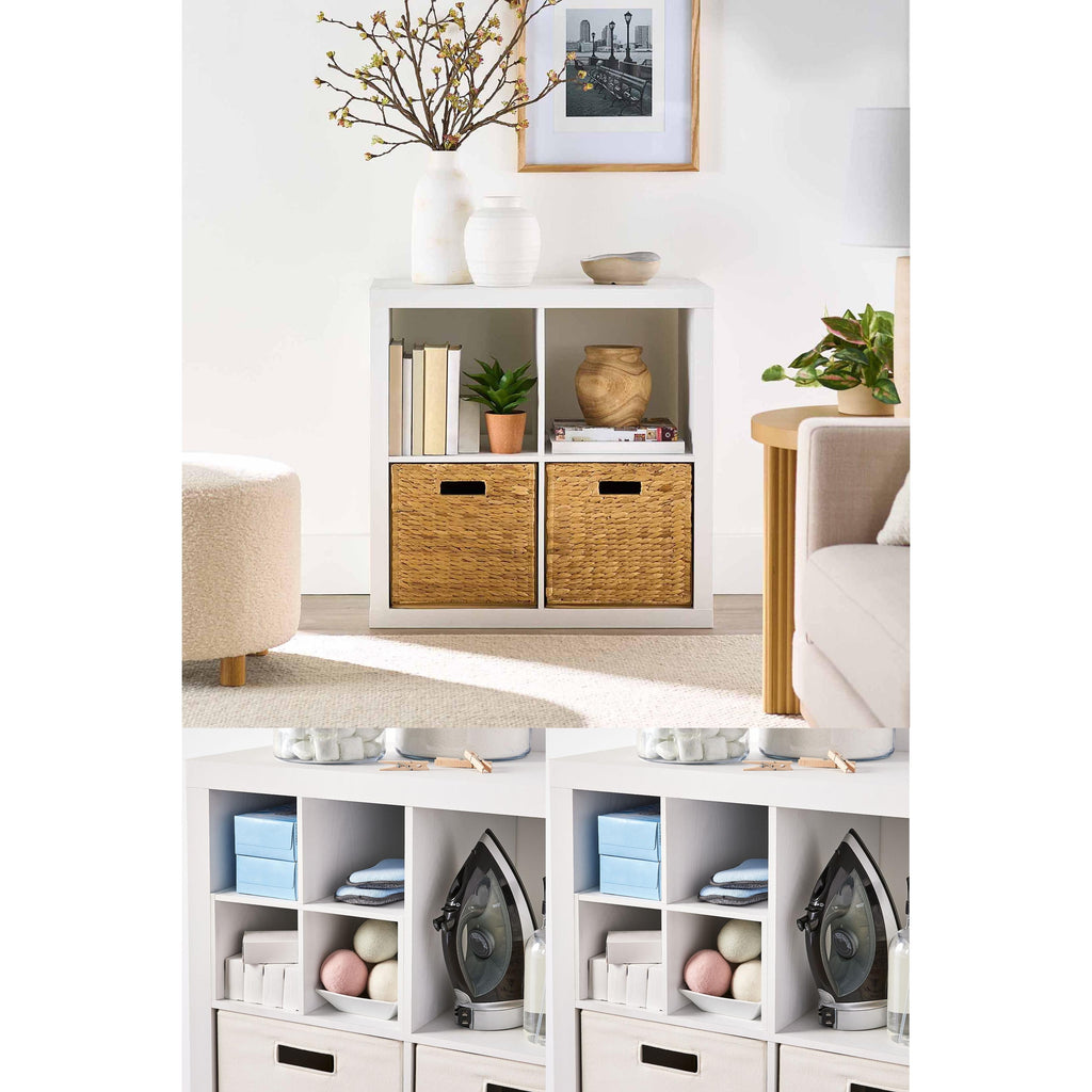 AVERO™ 4 Cube Storage and 2 Quad Shelf Insert, White Texture - AVERO™
