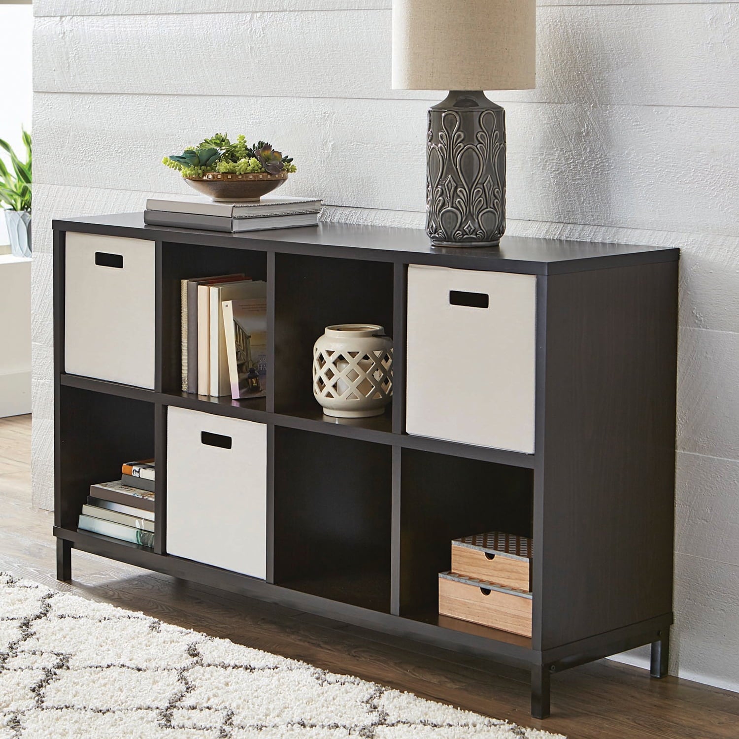 AVERO™ 8-Cube Organizer with Metal Base, Vintage Walnut