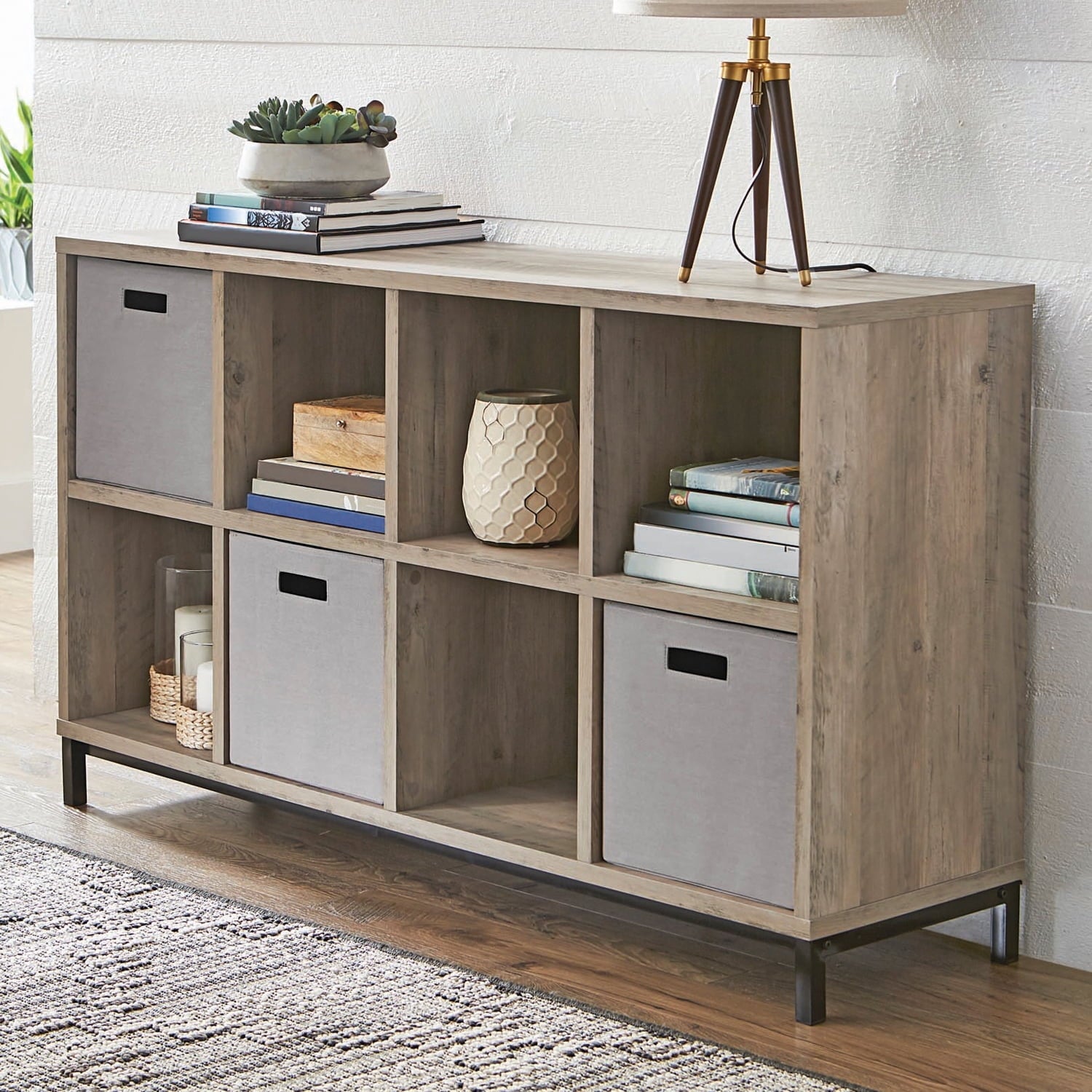 AVERO™ 8-Cube Organizer with Metal Base, Vintage Walnut