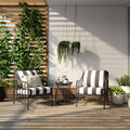 AVERO™ Aubrey 3-Piece Metal Outdoor Chat Set, White & Blue