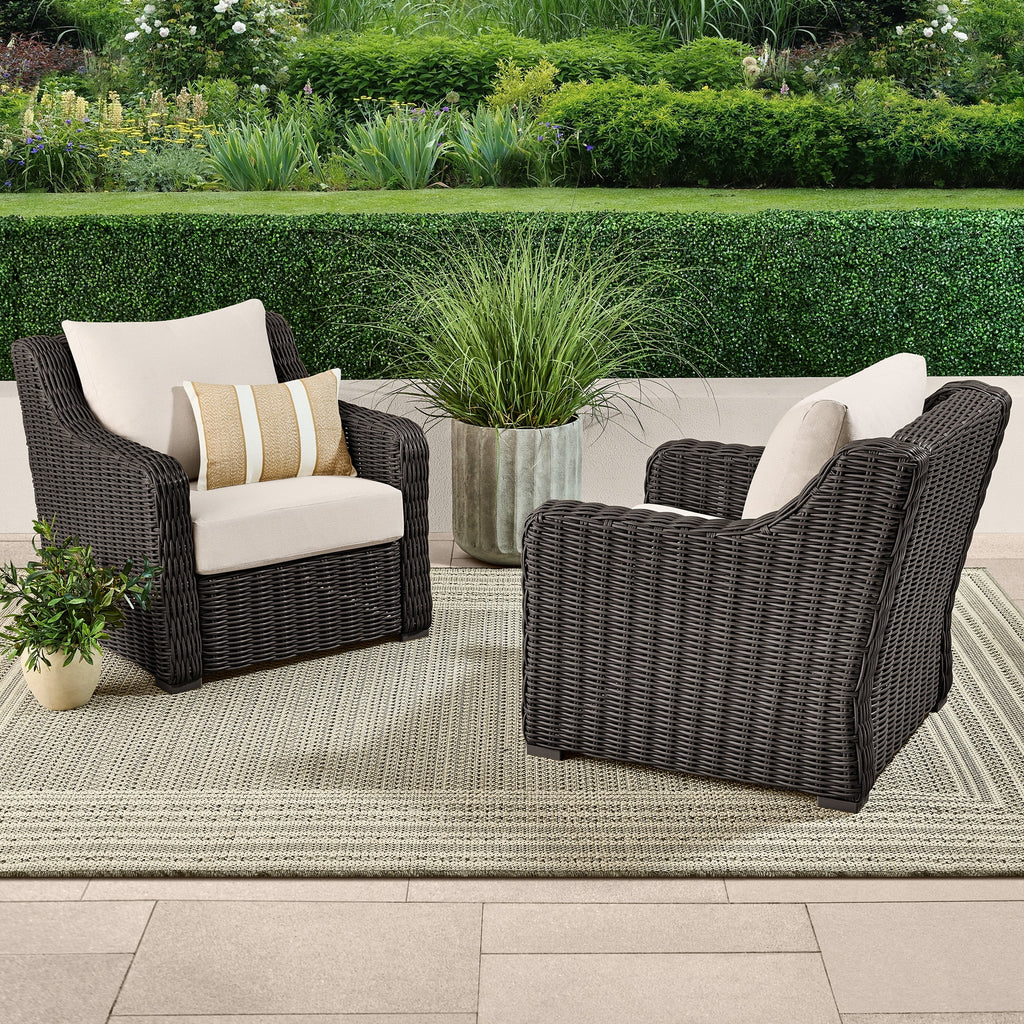 AVERO™ Bellamy Outdoor 2-Pack Lounge Chairs, Dark Brown - AVERO™