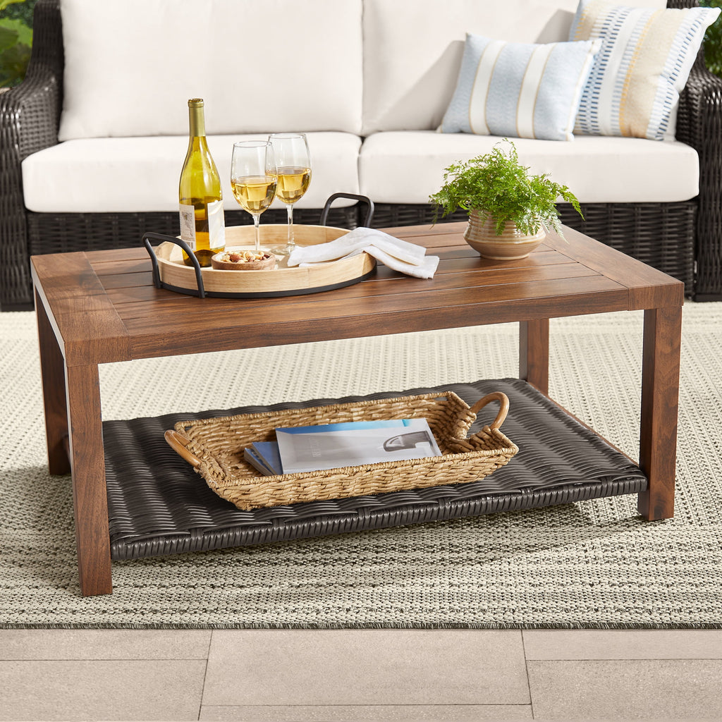 AVERO™ Bellamy Table, Dark Brown Wicker - AVERO™
