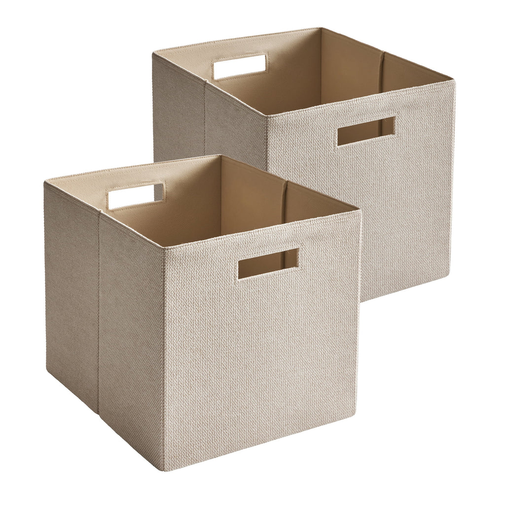 AVERO™ Fabric Cube Storage Bins, Natural, 2 Pack