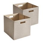 AVERO™ Fabric Cube Storage Bins, Natural, 2 Pack