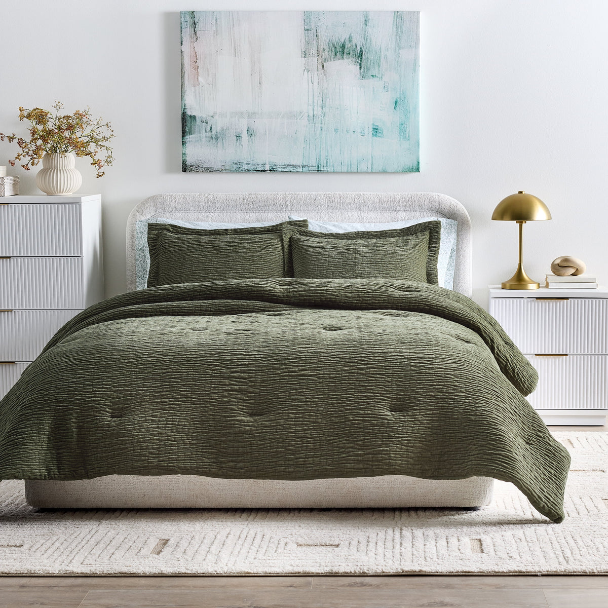 AVERO™ 3-Piece White Paisley Matelasse Comforter Set, Full/Queen - All-Season Bedding
