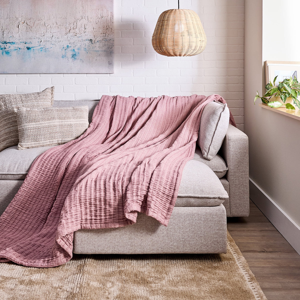 AVERO™ Chenille Gauze Bed Blanket, Violet Gem, King Size, 90 x 108 in - AVERO™