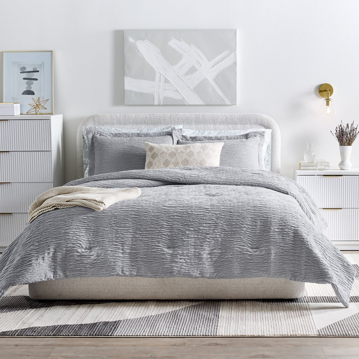 AVERO™ 3-Piece White Paisley Matelasse Comforter Set, Full/Queen - All-Season Bedding