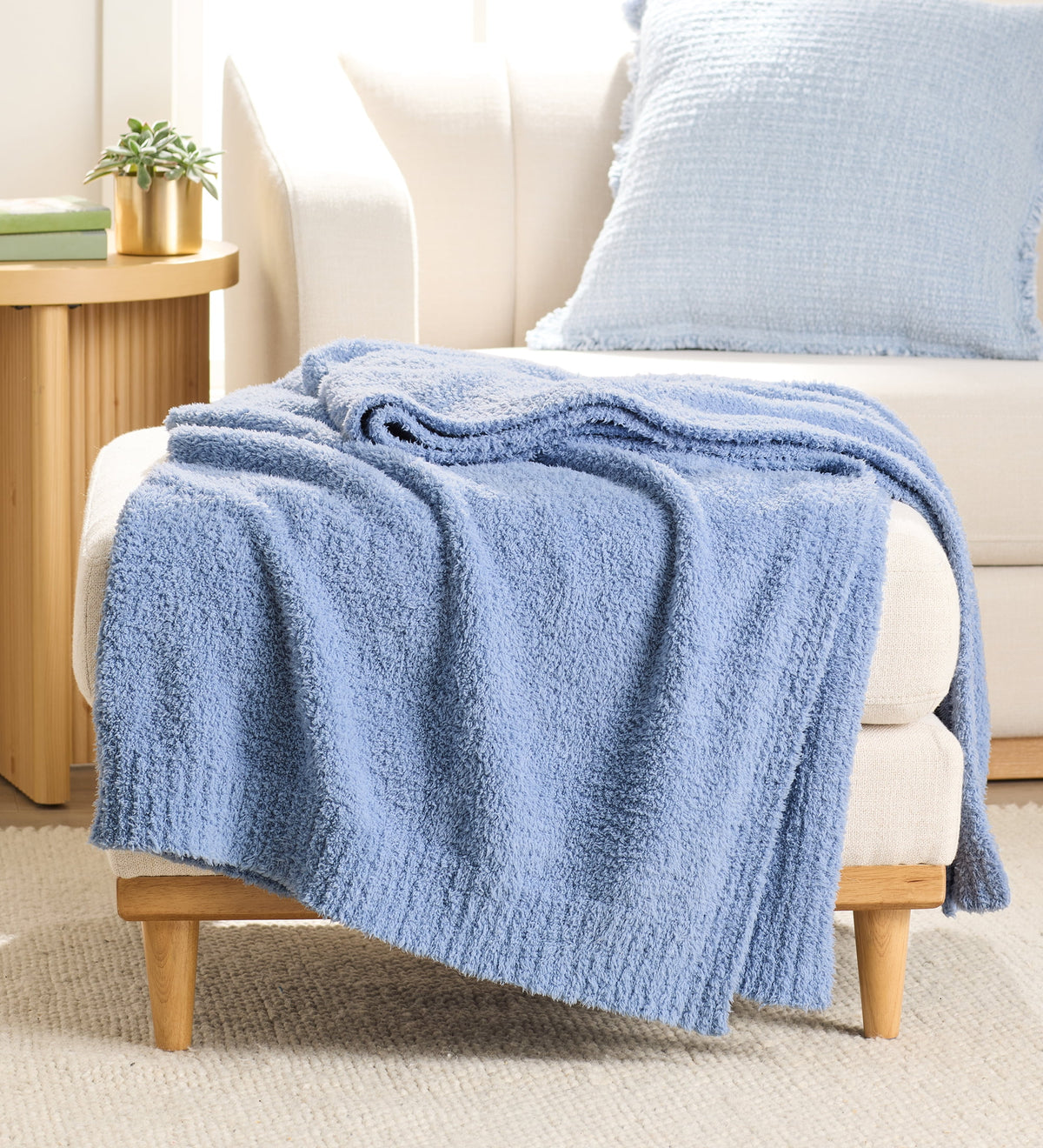 AVERO™ Cozy Knit Throw Blanket, Blue Silver, 50 x 72 in - AVERO™