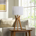 AVERO™ 24 in Tripod Table Lamp with Natural Wood Base and Pleated Shade - AVERO™