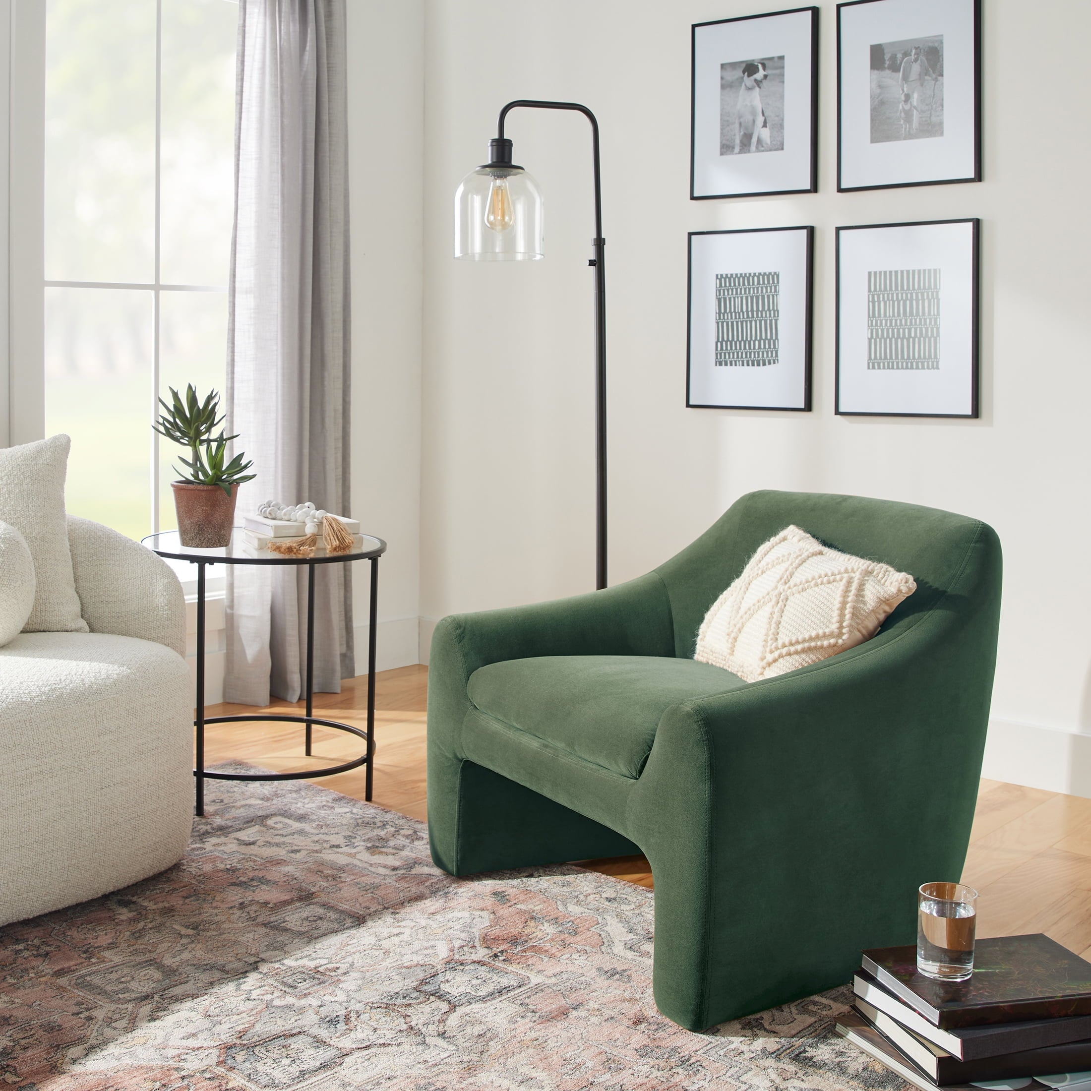 AVERO™ Emerson Curvy Accent Chair, Ochre Velvet