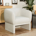 AVERO™ Beautiful Small Space Accent Chair , Beige and White Linen - AVERO™