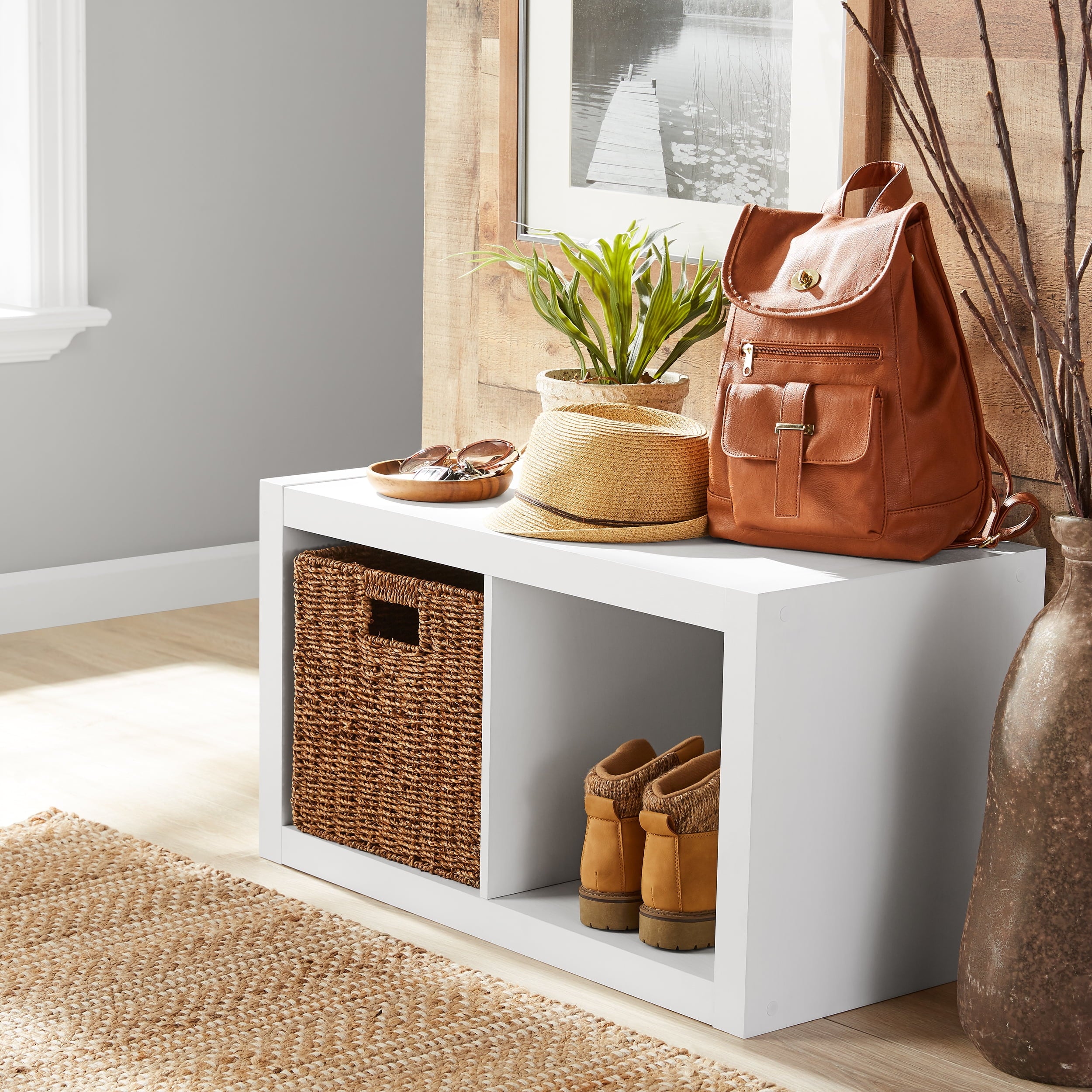 AVERO™ 2 Cube Storage Organizer, Textured White - AVERO™