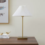 AVERO™ 21" Gold Brass Pleated Shade Table Lamp - AVERO™