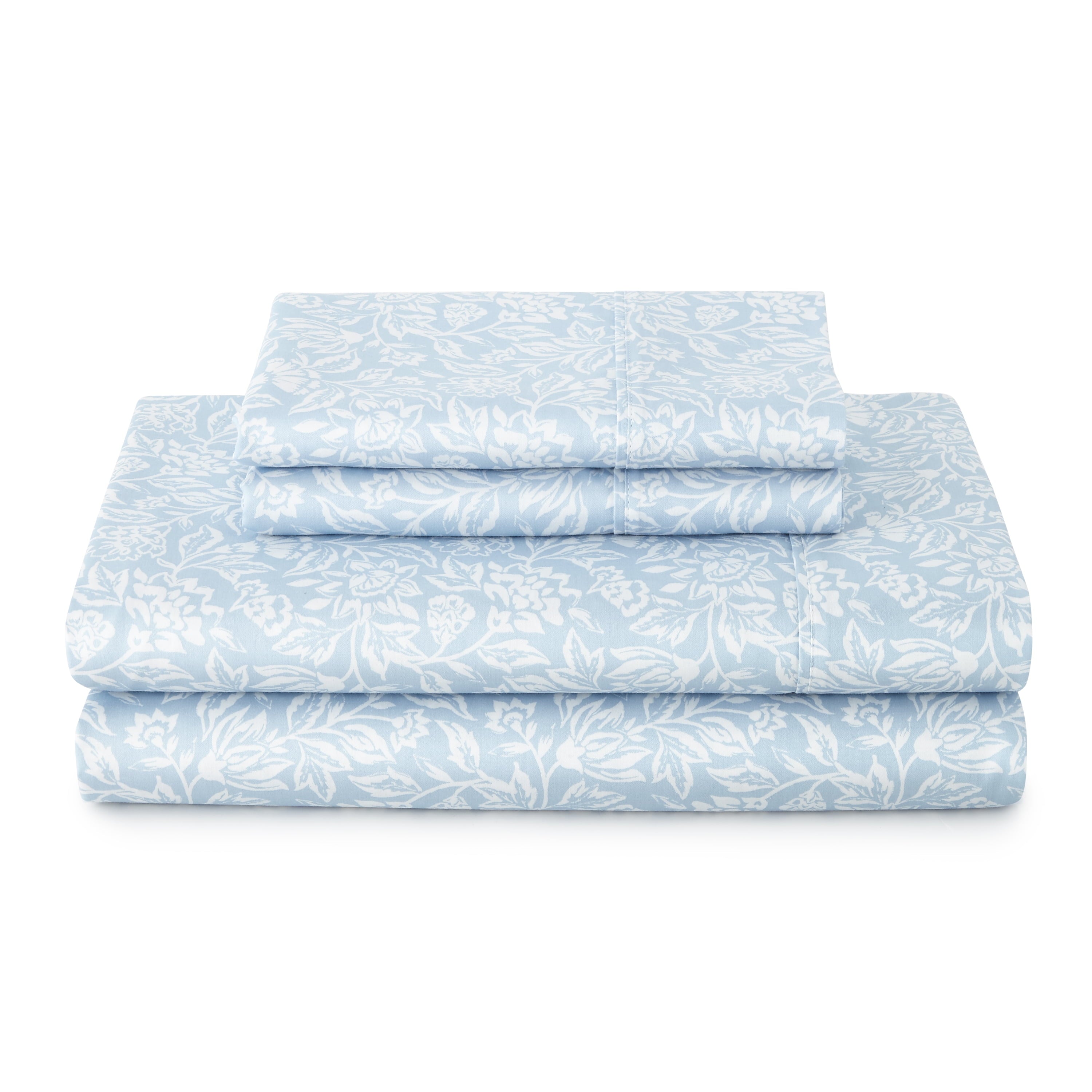 AVERO™ 4-Piece 300 Thread Count Bashful Blooms Cool Cotton Sateen Bed Sheet Set, Queen - Deep Pocket