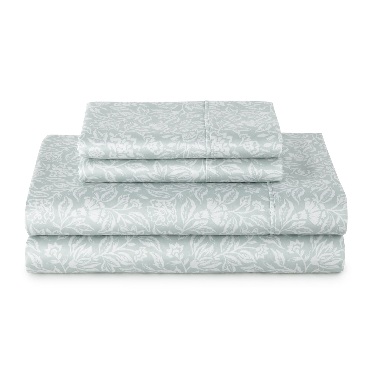 AVERO™ 4-Piece 300 Thread Count Bashful Blooms Cool Cotton Sateen Bed Sheet Set, Queen - Deep Pocket