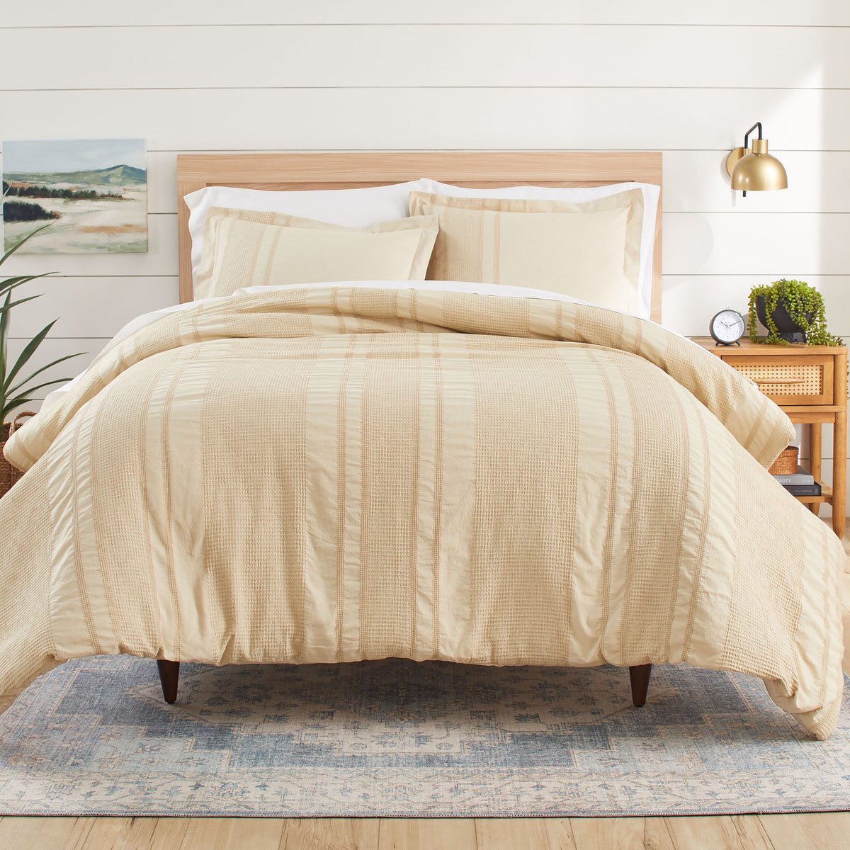AVERO™ 3-Piece Cream Waffle Stripe Comforter Set, Full/Queen - AVERO™