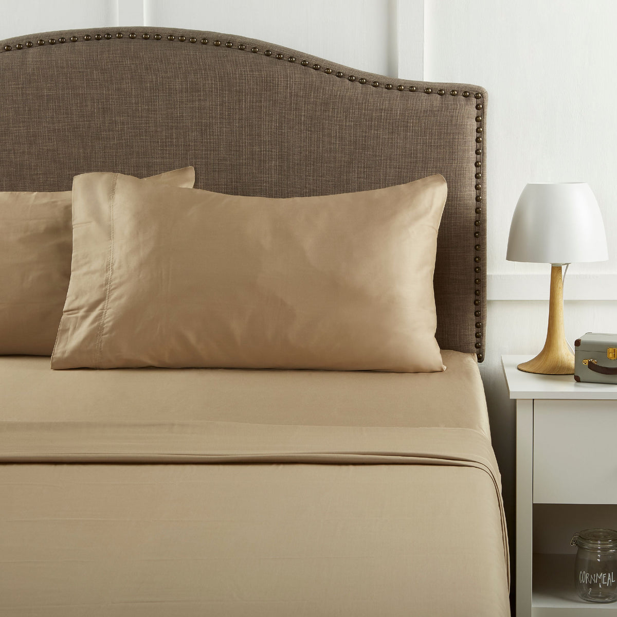 AVERO™ 300 Thread Count 100% Cotton Wrinkle Resistant Sheet Set, Full Soot Grey