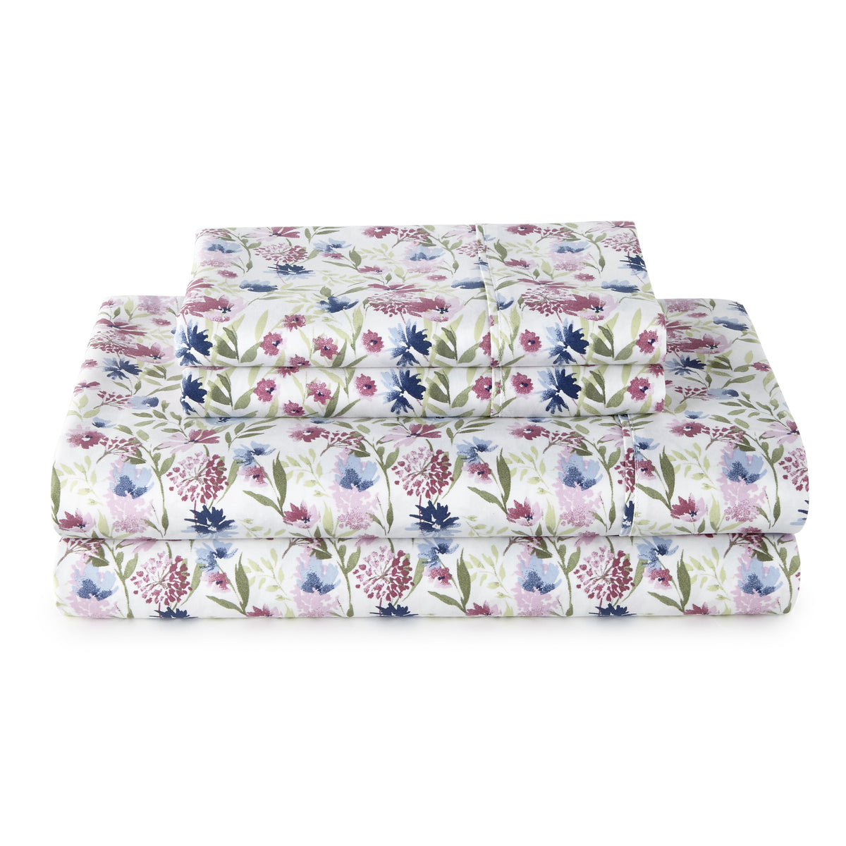 AVERO™ 4-Piece 300 Thread Count Bashful Blooms Cool Cotton Sateen Bed Sheet Set, Queen - Deep Pocket - AVERO™